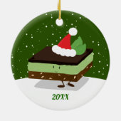 Mint Nanaimo Bar Weihnachtsmannmütze Jahr Weihnach Keramik Ornament (Hinten)