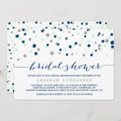 Mint & Navy Confetti Dots Bridal Dusche Einladung (Vorne/Hinten)