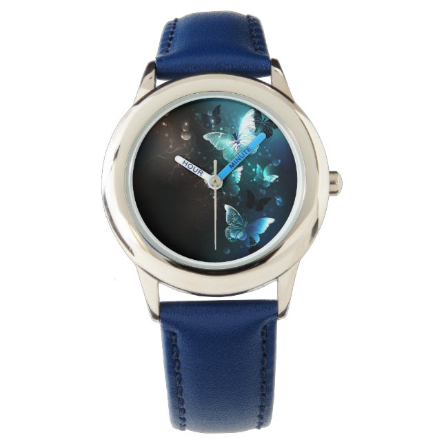 Mint-Night-Schmetterlinge Armbanduhr (Vorderseite)