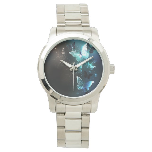 Mint-Night-Schmetterlinge Armbanduhr (Vorderseite)