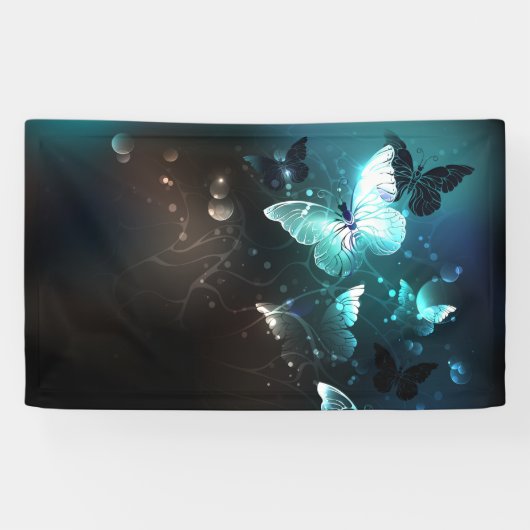 Mint-Night-Schmetterlinge Banner (Horizontal)