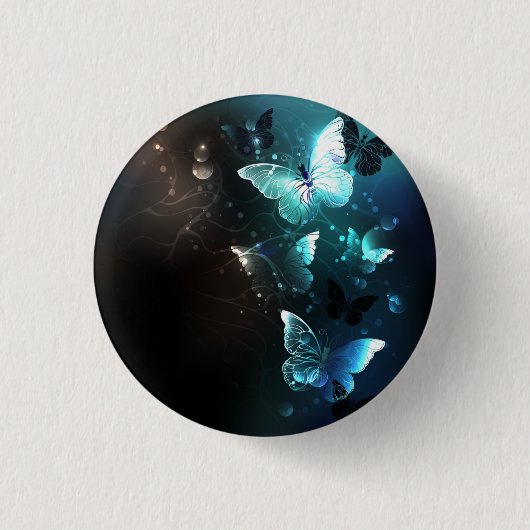 Mint-Night-Schmetterlinge Button (Vorderseite)