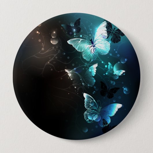 Mint-Night-Schmetterlinge Button (Vorderseite)