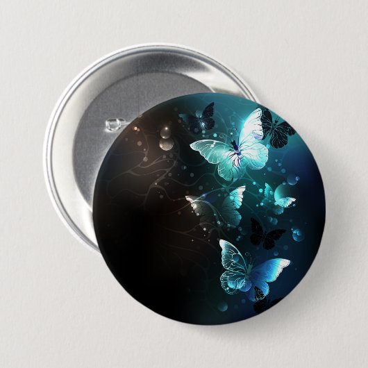 Mint-Night-Schmetterlinge Button (Vorne & Hinten)
