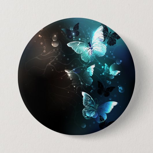 Mint-Night-Schmetterlinge Button (Vorderseite)