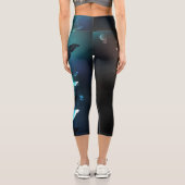 Mint-Night-Schmetterlinge Capri Leggings (Rückseite)