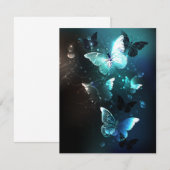 Mint-Night-Schmetterlinge Einladung (Vorne/Hinten)