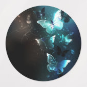 Mint-Night-Schmetterlinge Etiketten (Design 2)