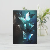 Mint-Night-Schmetterlinge Feiertagskarte (Stehend Vorderseite)