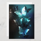 Mint-Night-Schmetterlinge Feiertagskarte (Vorne/Hinten)