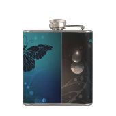 Mint-Night-Schmetterlinge Flachmann (Rückseite)