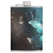 Mint-Night-Schmetterlinge Flachmann (Vorderseite)