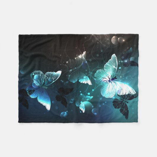 Mint-Night-Schmetterlinge Fleecedecke (Vorderseite (Horizontal))