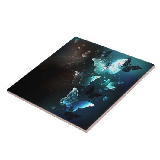 Mint-Night-Schmetterlinge Fliese (Seite)