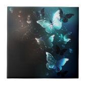 Mint-Night-Schmetterlinge Fliese (Vorderseite)