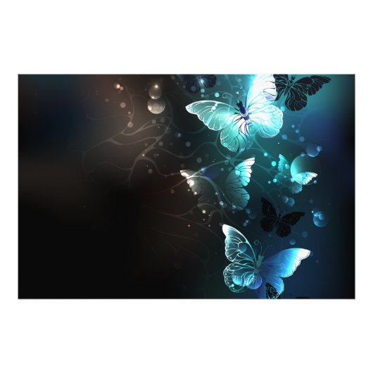 Mint-Night-Schmetterlinge Fotodruck (Vorne)