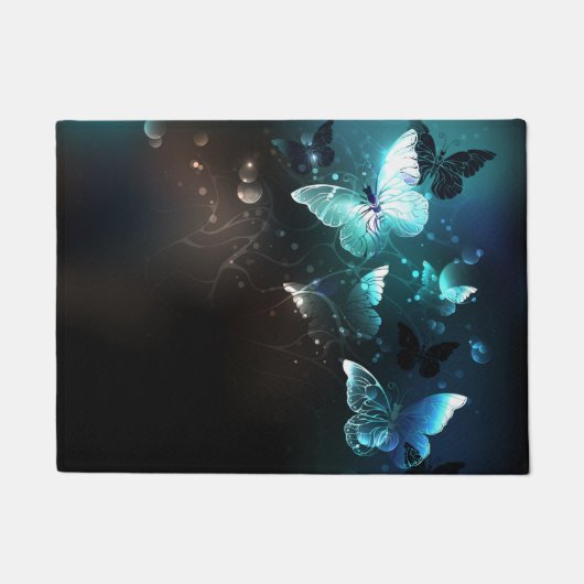 Mint-Night-Schmetterlinge Fußmatte (Vorderseite)