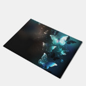 Mint-Night-Schmetterlinge Fußmatte (Schrägansicht)