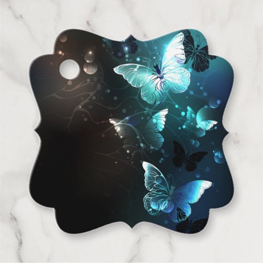Mint-Night-Schmetterlinge Geschenkanhänger (Vorderseite)
