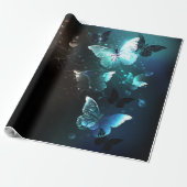 Mint-Night-Schmetterlinge Geschenkpapier (Ungerollt)