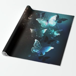 Mint-Night-Schmetterlinge Geschenkpapier