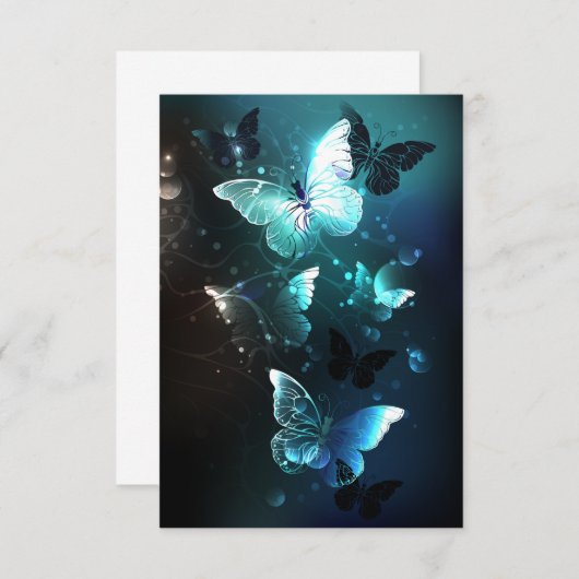 Mint-Night-Schmetterlinge Hinweiskarte (Vorne/Hinten)