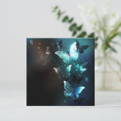 Mint-Night-Schmetterlinge Hinweiskarte (Stehend Vorderseite)