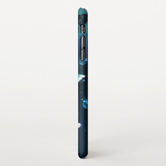 Mint-Night-Schmetterlinge iPhone Hülle (Linke Seite)