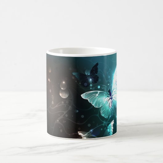 Mint-Night-Schmetterlinge Kaffeetasse (Mittel)