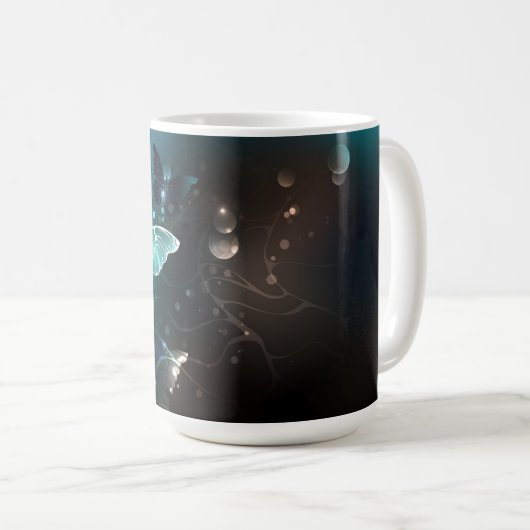 Mint-Night-Schmetterlinge Kaffeetasse (VorderseiteRechts)