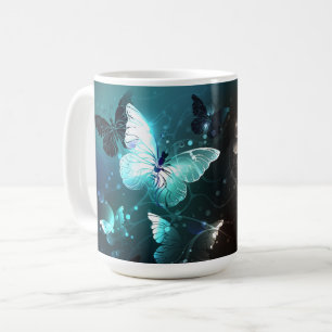 Mint-Night-Schmetterlinge Kaffeetasse