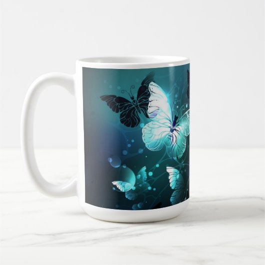 Mint-Night-Schmetterlinge Kaffeetasse (Links)