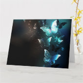 Mint-Night-Schmetterlinge Karte (Gelbe Blume)