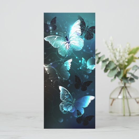 Mint-Night-Schmetterlinge Karte (Stehend Vorderseite)