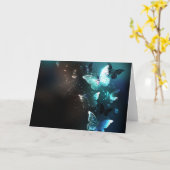 Mint-Night-Schmetterlinge Karte (Gelbe Blume)