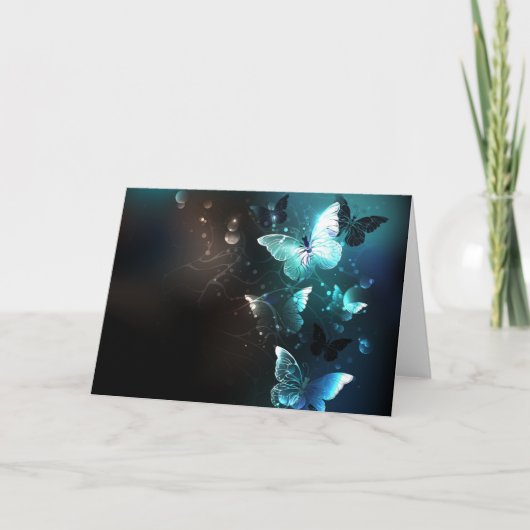 Mint-Night-Schmetterlinge Karte (Vorderseite)
