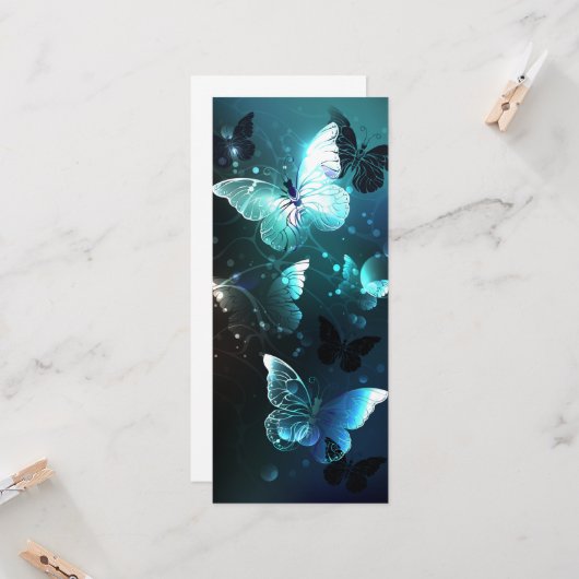 Mint-Night-Schmetterlinge Karte (Vorderseite/Rückseite Beispiel)