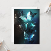 Mint-Night-Schmetterlinge Karte (Vorderseite/Rückseite Beispiel)