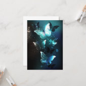 Mint-Night-Schmetterlinge Karte (Vorderseite/Rückseite Beispiel)