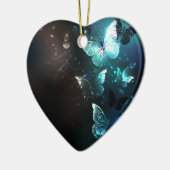 Mint-Night-Schmetterlinge Keramik Ornament (Links)