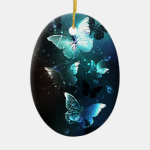 Mint-Night-Schmetterlinge Keramik Ornament