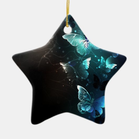 Mint-Night-Schmetterlinge Keramik Ornament (Vorne)