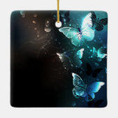 Mint-Night-Schmetterlinge Keramikornament (Rückseite)