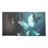 Mint-Night-Schmetterlinge Kissenbezug (Rückseite)