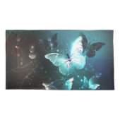 Mint-Night-Schmetterlinge Kissenbezug (Rückseite-Links)