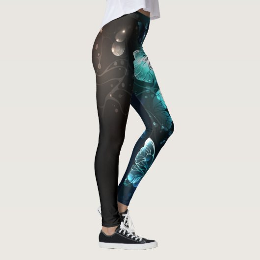 Mint-Night-Schmetterlinge Leggings (Rechts)