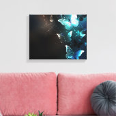 Mint-Night-Schmetterlinge Leinwanddruck (Insitu (Wohnzimmer))