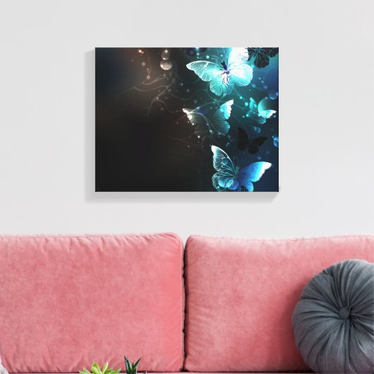 Mint-Night-Schmetterlinge Leinwanddruck (Insitu (Wohnzimmer))