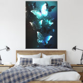 Mint-Night-Schmetterlinge Leinwanddruck (Insitu (Schlafzimmer))