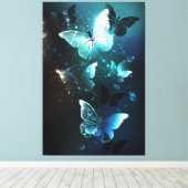 Mint-Night-Schmetterlinge Leinwanddruck (Insitu (Holzboden))